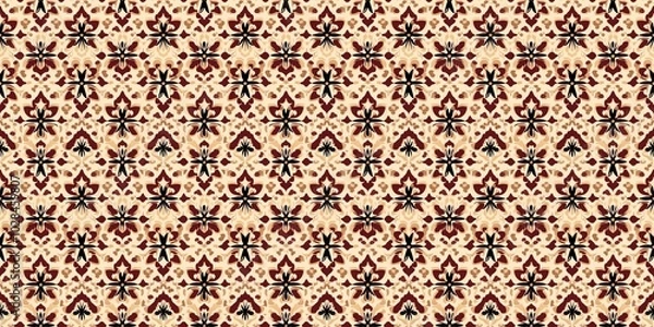Fototapeta Indonesia pattern with a cultural, vibrant design. seamless background pattern