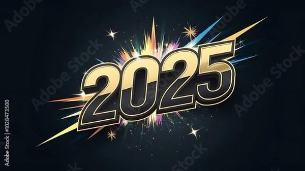 Obraz Happy new year 2025 wishes celebration background
