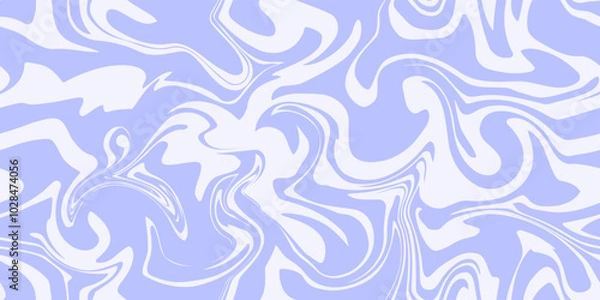 Obraz Blue marble acrylic seamless pattern, water texture, watercolor marble background. 1970s trippy seamless pattern.