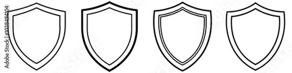 Fototapeta line art vector illustration collection of shield . isolate on a white background. SVG and PNG
