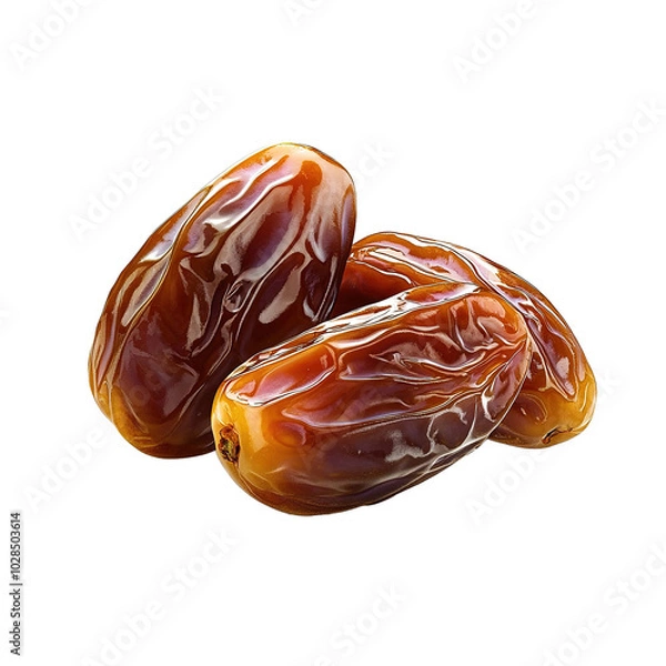 Obraz a date fruits, top view, on isolated transparent background 