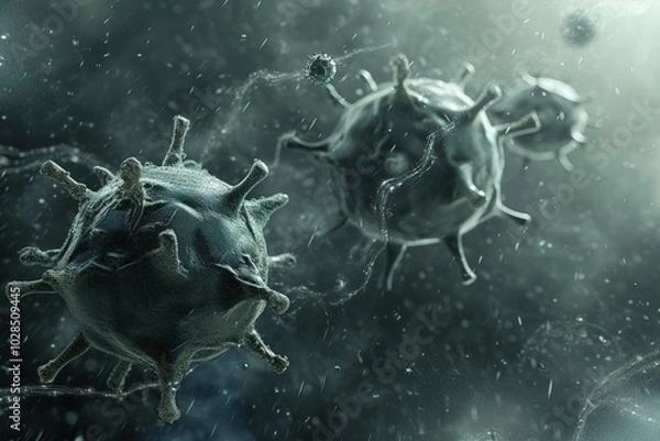 Fototapeta virus 3d render