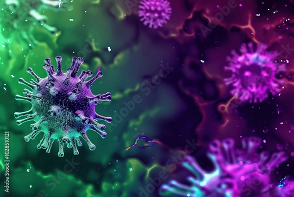 Fototapeta bacteria under microscope