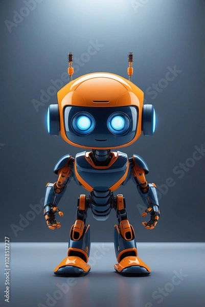 Obraz Sleek 3D AI robot mascot.