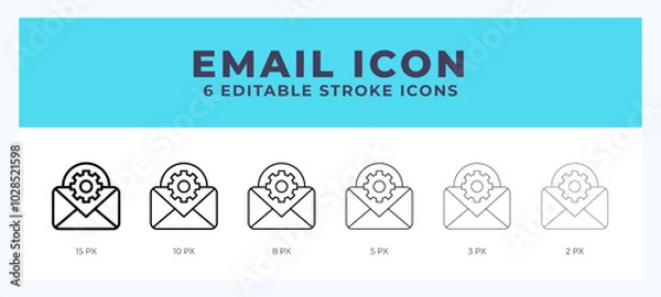 Fototapeta Email line icon. Thin line. Bold line. Vector illustration.