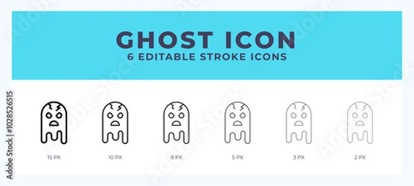 Fototapeta Ghost icon with different stroke. Vector illustration.