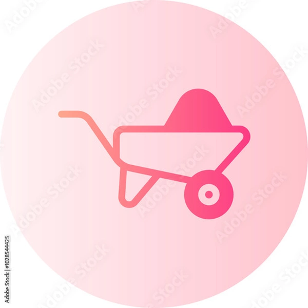 Fototapeta wheelbarrow gradient icon