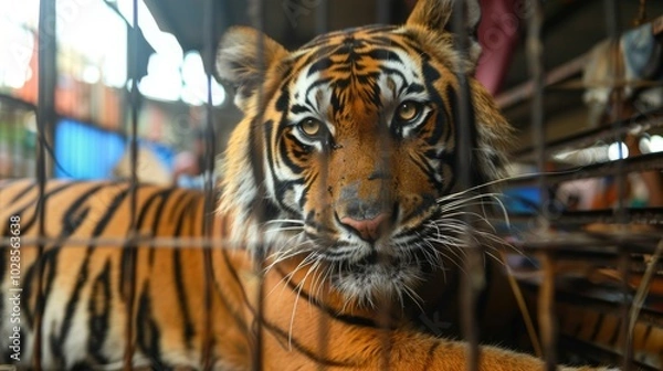 Fototapeta Illegal Tiger Trade Exposed in Black Market Capture