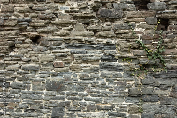 Fototapeta wall of flat stones as a background