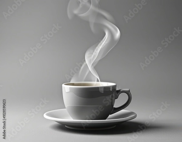 Fototapeta cup of coffee with smoke