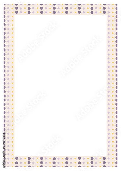 Fototapeta A4 frame with freehand dots. Trendy design with dots shapes.
