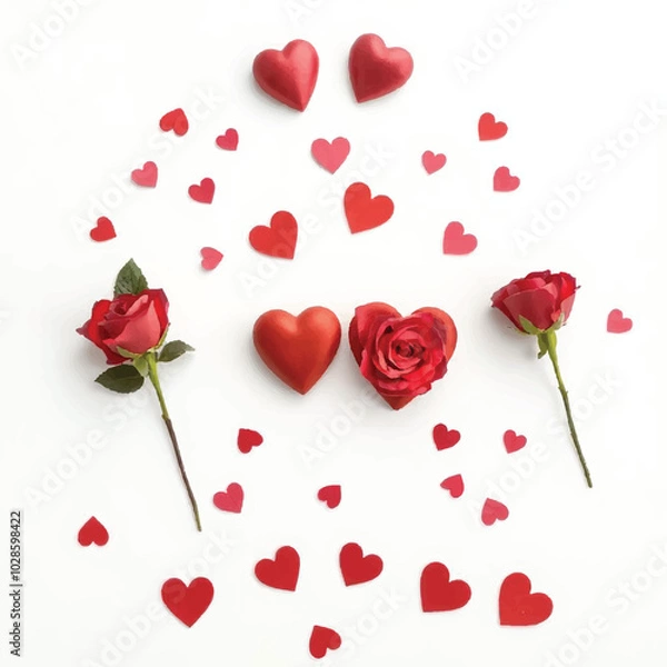 Obraz red roses and heart