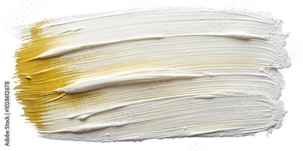 Fototapeta Oil paint texture with brush strokes on a white background from a low angle