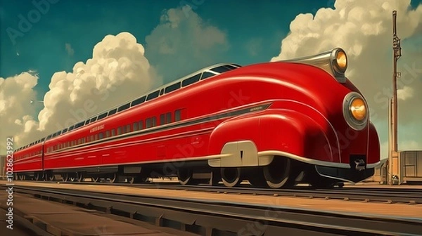 Obraz train,generated ai