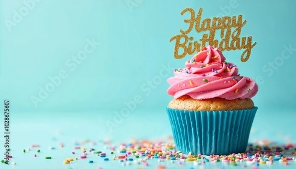 Obraz Happy birthday cupcake