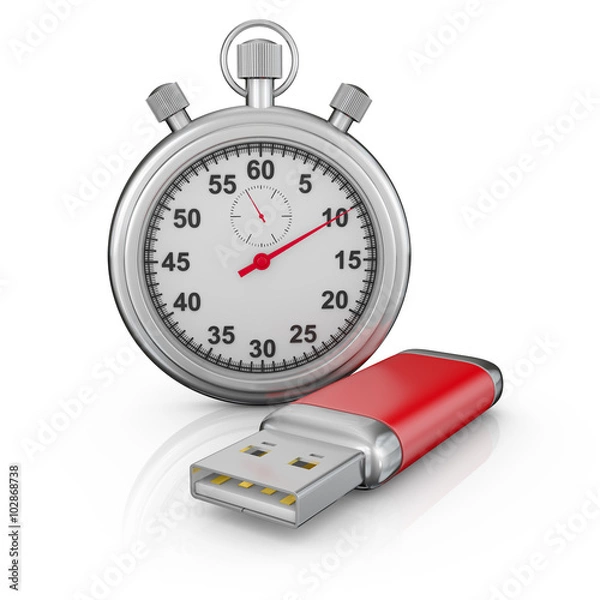 Obraz usb drive and stopwatch