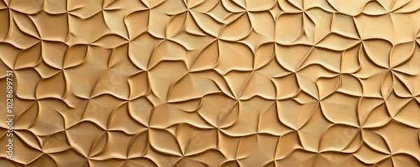 Fototapeta Abstract gold floral pattern with 3D texture