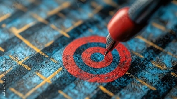 Obraz Arrow hitting the center of a target, representing checklist