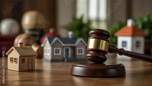 Fototapeta 不動産法の交差点：裁判所の裁定がもたらす住宅市場の行方 - 法と家族の未来を左右する一槌の重み