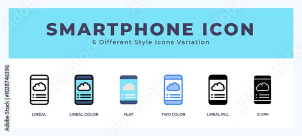 Fototapeta Smartphone icon illustration vector with different styles
