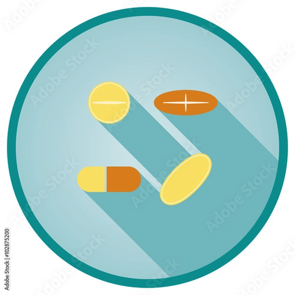 Obraz Pills and Capsule vector flat icon