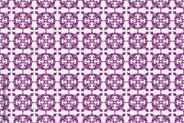 Fototapeta vector seamless pattern of purple flowers on lilac background.