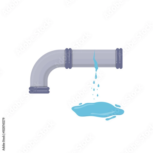 Obraz Leaking Pipe with Water Flows