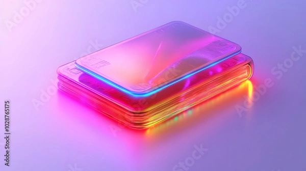 Fototapeta 3D Close-Up of Futuristic Holographic Financial Report on Tablet Screen - Leadership, Decision Making & Tech-Driven Analysis for Modern Business