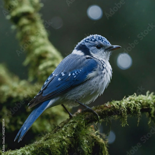 Fototapeta 木に止まる青い鳥