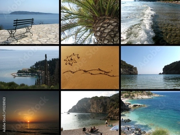 Fototapeta collage postcard