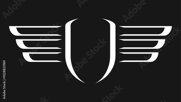 Fototapeta Abstract Shield with wings Logo symbol
