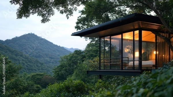 Obraz Glass Cabin Mountain View