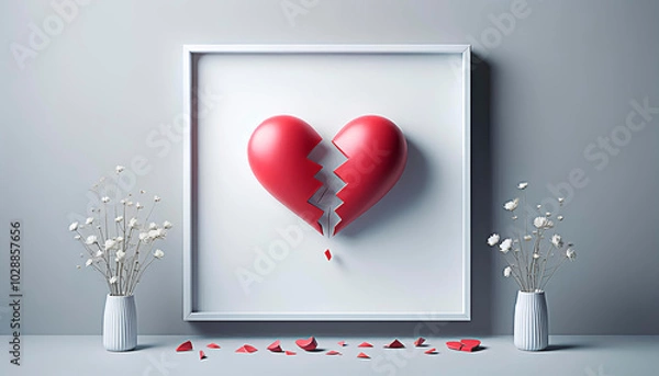 Fototapeta Broken heart minimalism