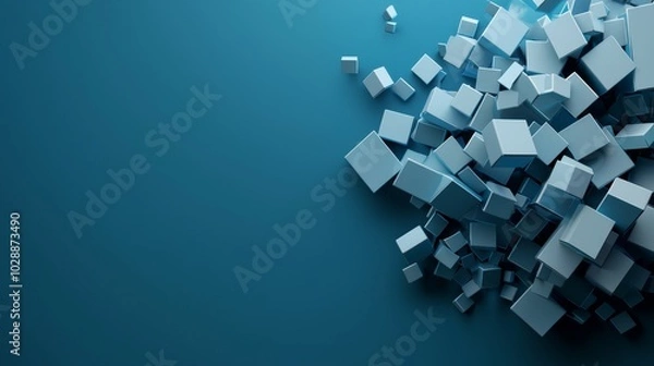 Obraz Abstract Dissolving Roadblocks in a Blue Setting