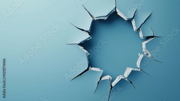 Obraz Corporate Barrier Broken Through Creative Visual Concept