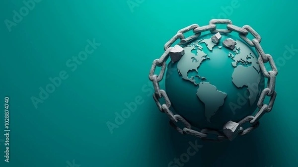 Obraz Breaking Chains Around the Globe Concept