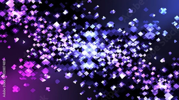 Fototapeta Purple and Blue Diamond Shapes Abstract Background - Digital Art - Technology and Futuristic - Modern Design 
