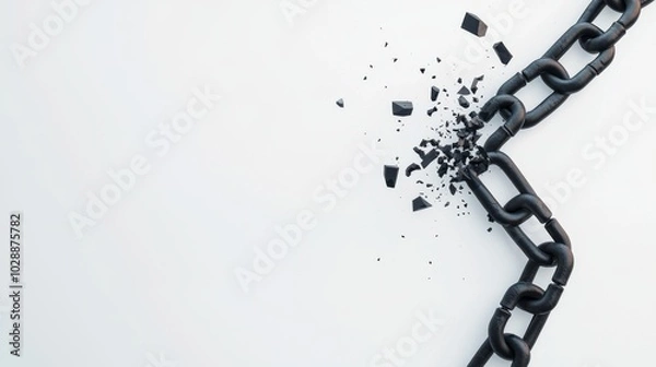 Obraz Broken Chain Symbolizing Business Struggles