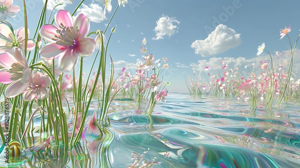 Obraz cyber glass flower