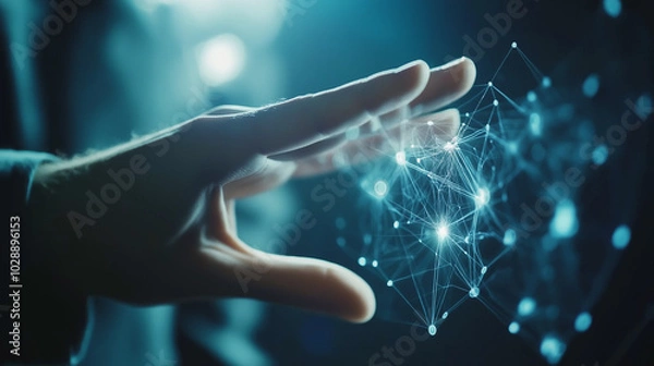 Fototapeta Business with technology, high technology for future. Generative AI Illustration.