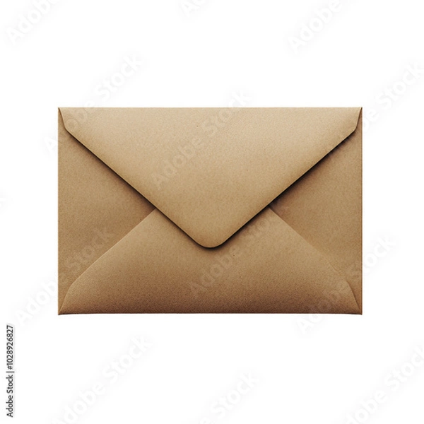 Fototapeta Closed Brown Envelope Isolated Black Background
