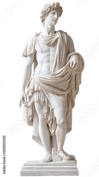 Fototapeta Classical Marble Statue of Male Figure Isolated on transparent Background