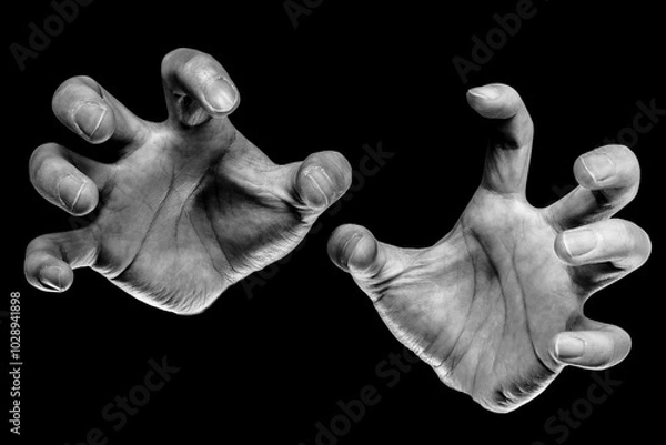 Fototapeta 両手　暗闇