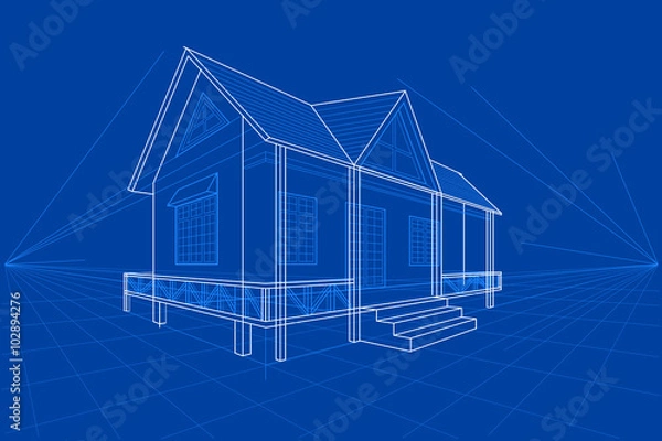 Obraz Blueprint of Building