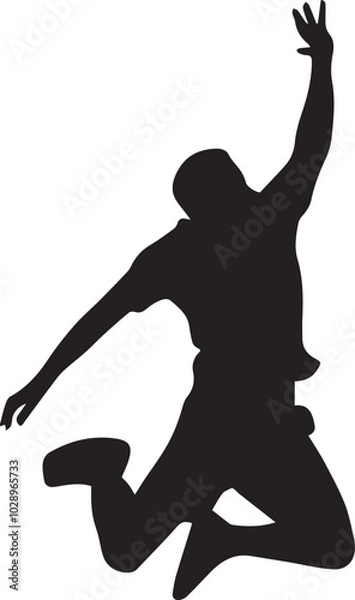Obraz Man jumping silhouette vector
