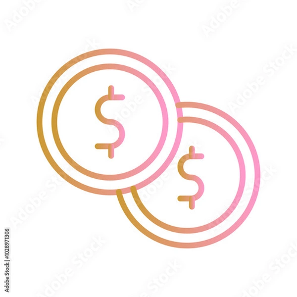 Fototapeta Coin Vector Icon