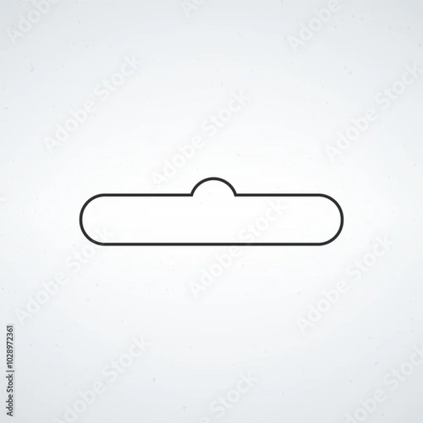 Fototapeta sombrero punch simple paper cut out white background vector illustrations