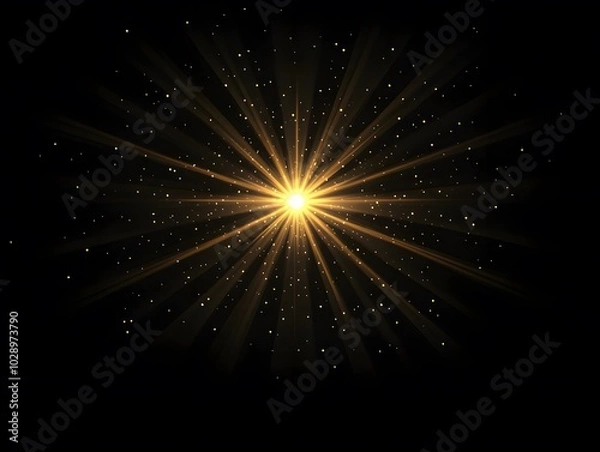 Fototapeta Glowing Light Particles with Radiant Explosion Effect