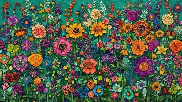 Obraz Vibrant Flower Garden Bursting with Color