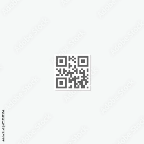 Fototapeta QR code icon for smartphone sticker isolated on gray background